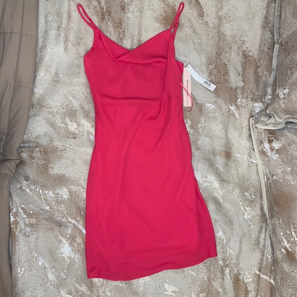 Aqua Cowl Neck Slip Mini Dress - Picture 3 of 3